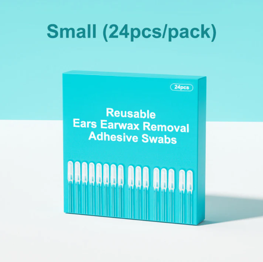 Reusable Earwax Removal Adhesive Swabs  24pcs Pack