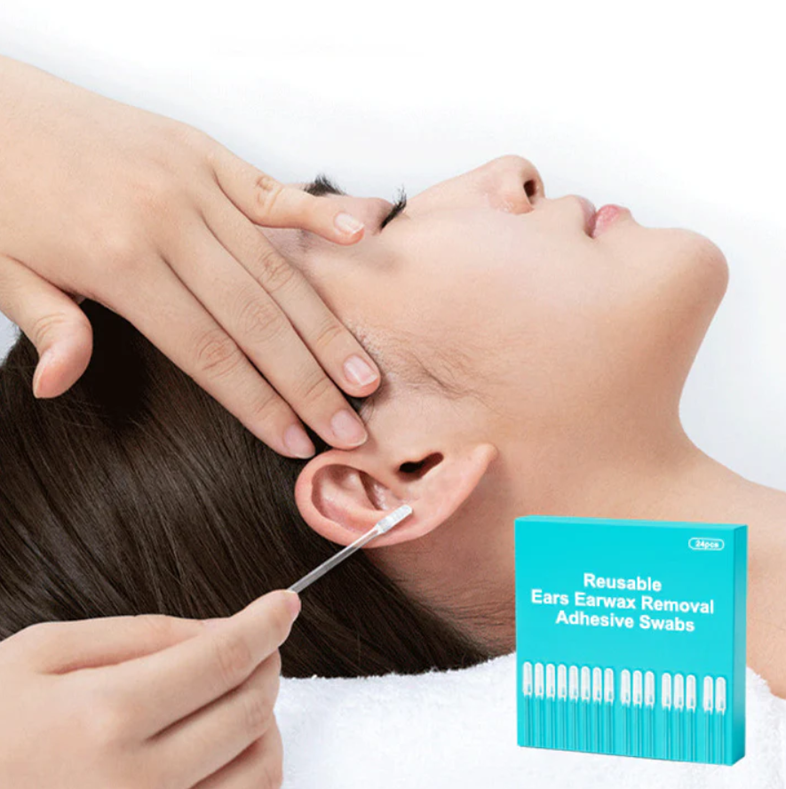 Reusable Earwax Removal Adhesive Swabs  24pcs Pack