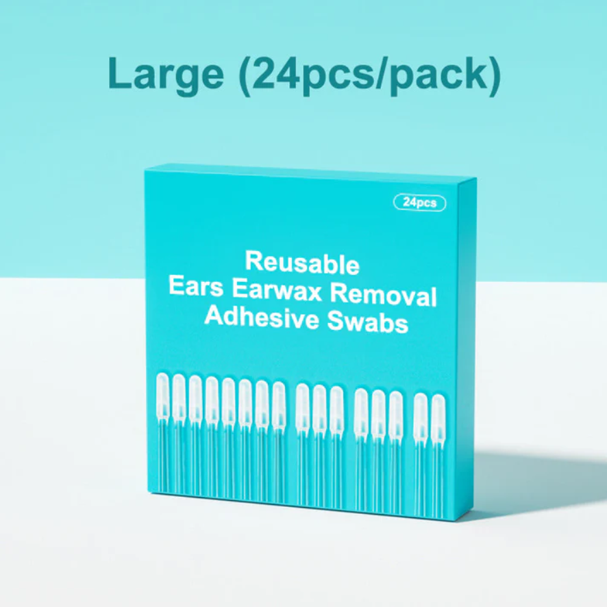 Reusable Earwax Removal Adhesive Swabs  24pcs Pack